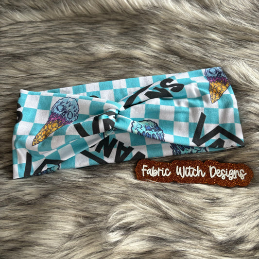 Skater Checkered Twist Headband