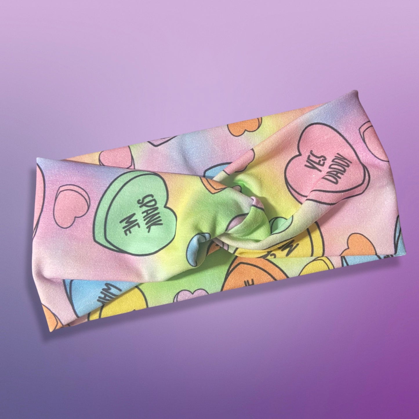 Sexy Conversation Hearts Twist Headband