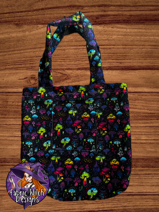 Neon Shrooms Tote Bag