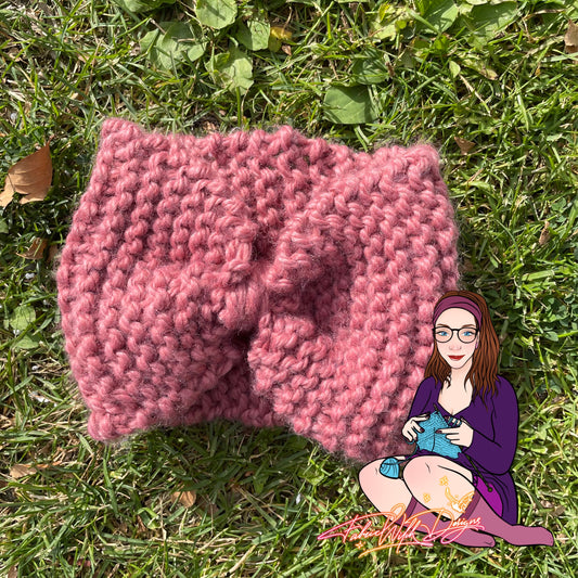 Pink Child Knotted Knit Ear Warmer