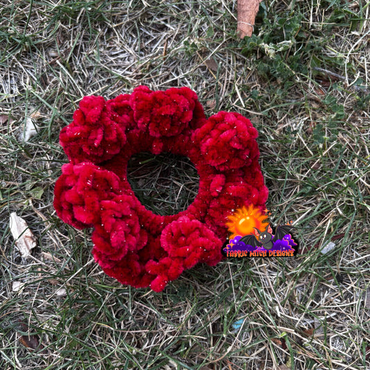 Red Crochet Scrunchie
