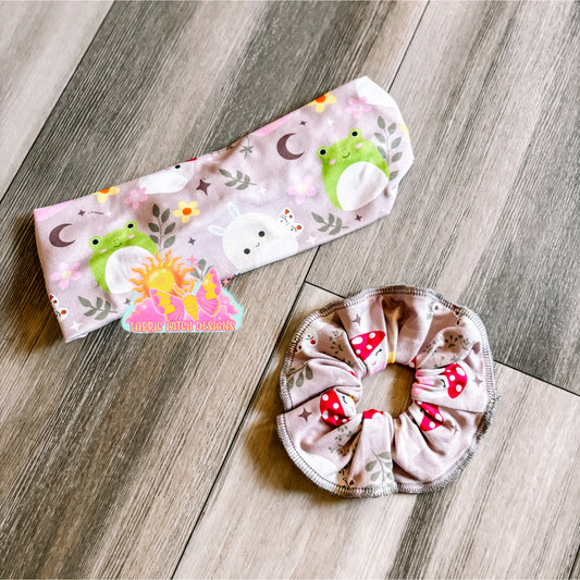 Cottagecore Stuffies Headband & Scrunchie Set