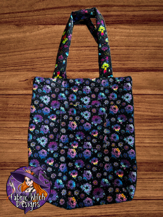 Night Garden & Shrooms Tote Bag