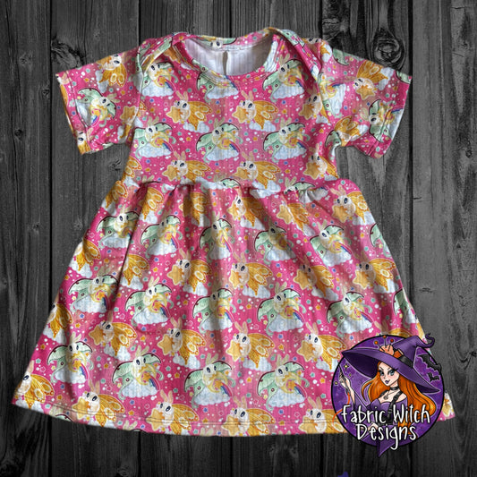 Pink Starlight Moth 12-18mo Doodle Dress
