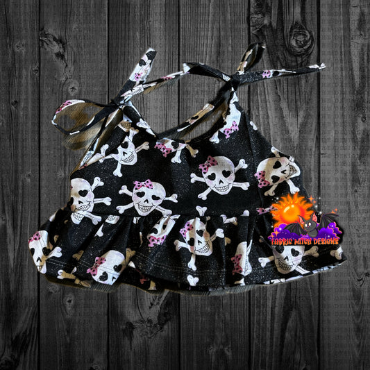 Girly Skulls 2T Crop Top
