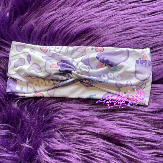 Lavender Boo Cow Headband