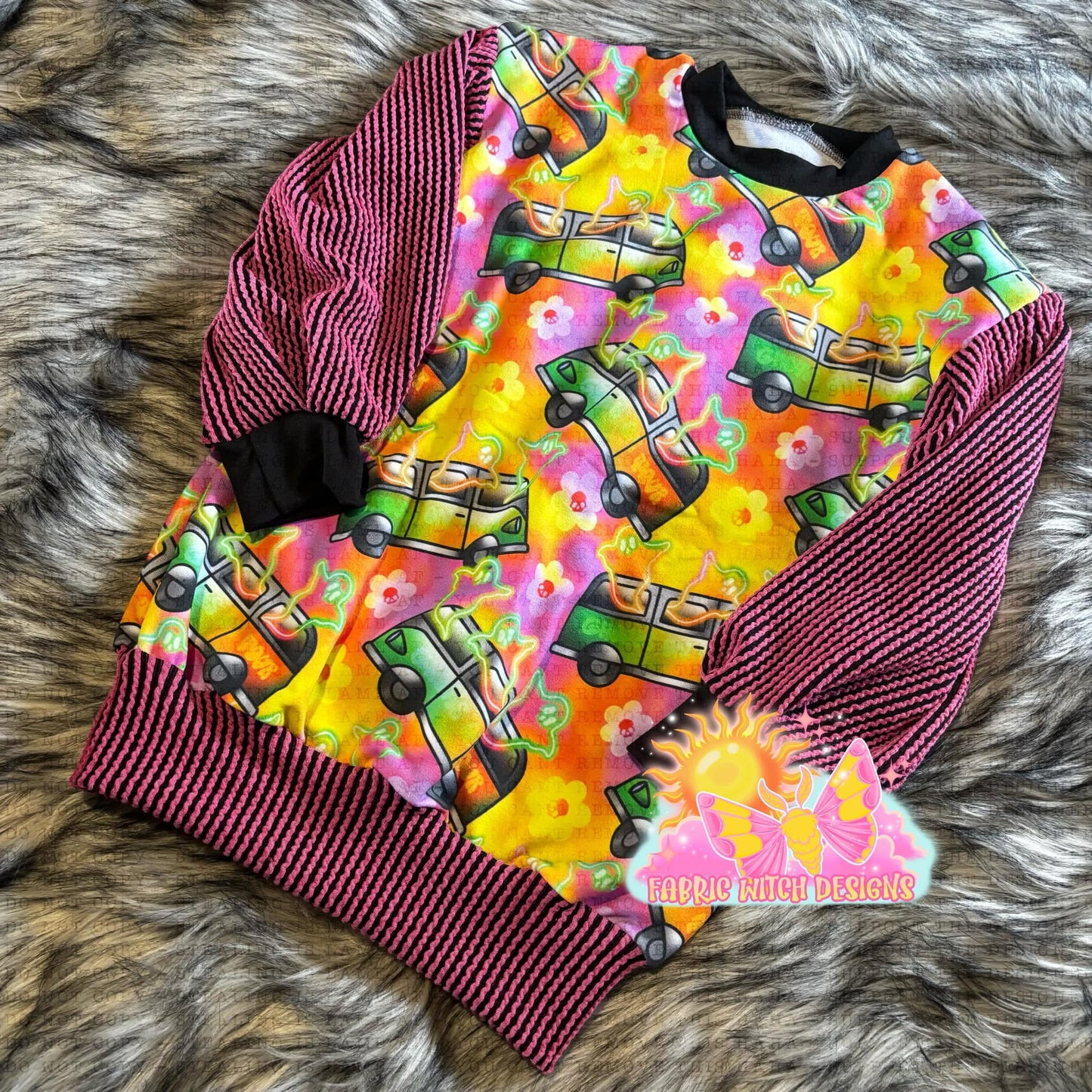 Ghostly Groovy Bus 18-24mo Sweater Dress