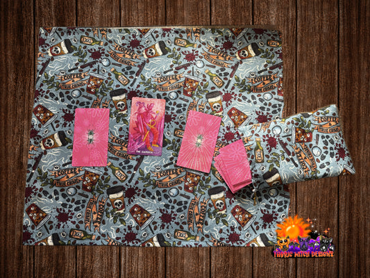 True Crime & Coffee Tarot Cloth and Pouch