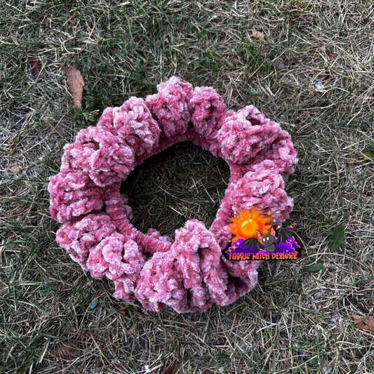 Pink Crochet XL Scrunchie