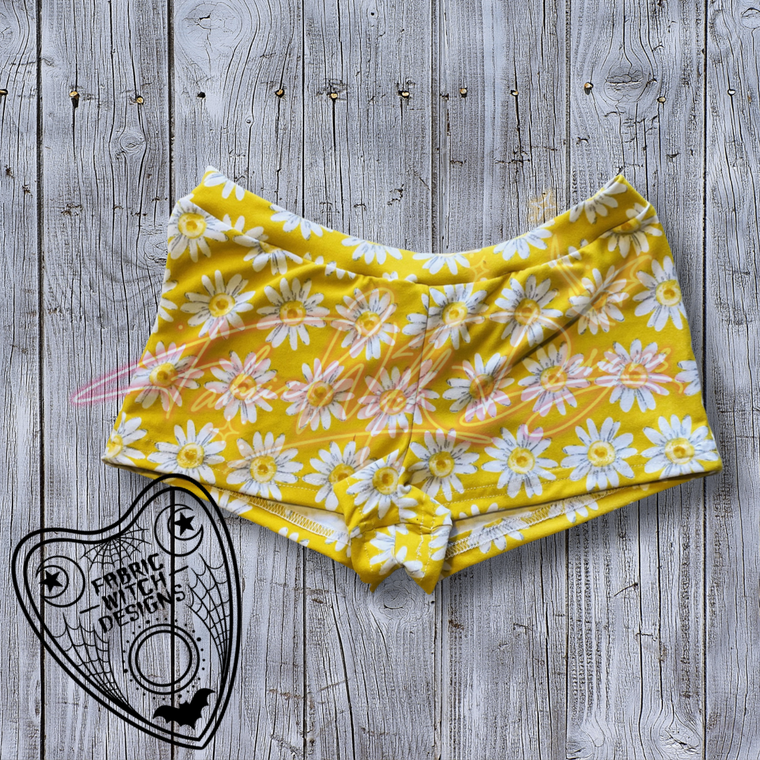 Yellow Daisies XL Child Yoga Shorts